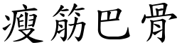 词语 瘦筋巴骨 注音,拼音,解释,例句《国语大辞典》