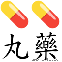 丸藥 對應Emoji 💊 💊  的對照PNG圖片