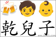 乾兒子 對應Emoji 🍻 🧒 👶  的對照PNG圖片