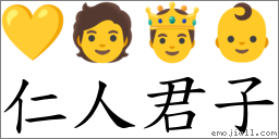 仁人君子 对应Emoji 💛 🧑 🤴 👶  的对照PNG图片