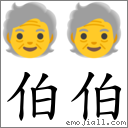 伯伯 對應Emoji 🧓 🧓  的對照PNG圖片