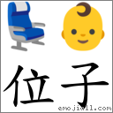 位子 對應Emoji 💺 👶  的對照PNG圖片