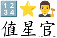 值星官 对应Emoji 🔢 ⭐ 👨‍⚖️  的对照PNG图片