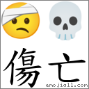 傷亡 對應Emoji 🤕 💀  的對照PNG圖片
