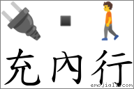充內行 對應Emoji 🔌  🚶  的對照PNG圖片