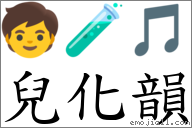 兒化韻 對應Emoji 🧒 🧪 🎵  的對照PNG圖片