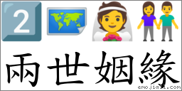 兩世姻緣 對應Emoji 2️⃣ 🗺 👰 👫  的對照PNG圖片