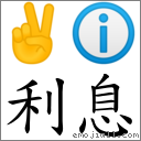 利息 對應Emoji ✌ ℹ  的對照PNG圖片