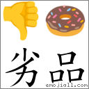 劣品 對應Emoji 👎 🍩  的對照PNG圖片