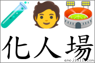 化人场 对应Emoji 🧪 🧑 🏟  的对照PNG图片