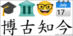 博古知今 對應Emoji 🎓 🏛 🤓 🗓  的對照PNG圖片