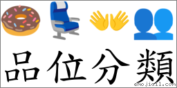品位分類 對應Emoji 🍩 💺 👐 👥  的對照PNG圖片