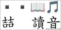 喆 讀音 對應Emoji 📖 🎵 的對照PNG圖片