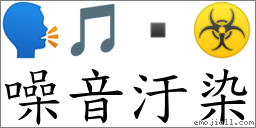 噪音汙染 對應Emoji 🗣 🎵  ☣  的對照PNG圖片
