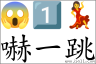 嚇一跳 對應Emoji 😱 1️⃣ 💃  的對照PNG圖片