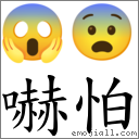 嚇怕 對應Emoji 😱 😨  的對照PNG圖片