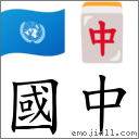 国中 对应Emoji 🇺🇳 🀄  的对照PNG图片