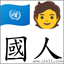 国人 对应Emoji 🇺🇳 🧑  的对照PNG图片