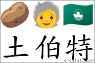 土伯特 對應Emoji 🥔 🧓 🇲🇴  的對照PNG圖片