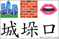 城垛口 對應Emoji 🏙 🧱 👄  的對照PNG圖片