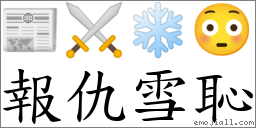 報仇雪恥 對應Emoji 📰 ⚔ ❄️ 😳  的對照PNG圖片