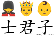 士君子 對應Emoji 💂 🤴 👶  的對照PNG圖片