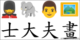 士大夫畫 對應Emoji 💂 🐘 👨 🖼  的對照PNG圖片