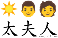 太夫人 對應Emoji ☀️ 👨 🧑  的對照PNG圖片