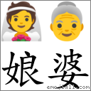 娘婆 對應Emoji 👰 👵  的對照PNG圖片