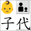 子代 对应Emoji 👶 👨‍👦  的对照PNG图片