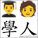 学人 对应Emoji 👨‍🎓 🧑  的对照PNG图片