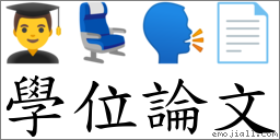 学位论文 对应Emoji 👨‍🎓 💺 🗣 📄  的对照PNG图片