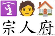 宗人府 對應Emoji 🛐 🧑 🏠  的對照PNG圖片