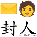 封人 對應Emoji ✉ 🧑  的對照PNG圖片