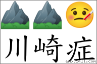 川崎症 對應Emoji ⛰ ⛰ 🤒  的對照PNG圖片