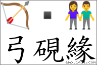 弓砚缘 对应Emoji 🏹  👫  的对照PNG图片