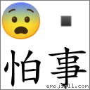 怕事 對應Emoji 😨   的對照PNG圖片