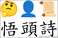 悟頭詩 對應Emoji 🤔 👤 📜  的對照PNG圖片