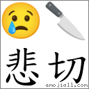 悲切 對應Emoji 😢 🔪  的對照PNG圖片