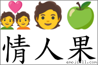 情人果 對應Emoji 💑 🧑 🍏  的對照PNG圖片