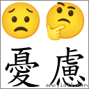 憂慮 對應Emoji 😟 🤔  的對照PNG圖片