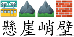 懸崖峭壁 對應Emoji 🚟 ⛰ ⛰ 🧱  的對照PNG圖片