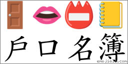 戶口名簿 對應Emoji 🚪 👄 📛 📒  的對照PNG圖片