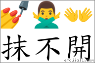 抹不開 對應Emoji 💅 🙅‍♂️ 👐  的對照PNG圖片