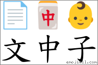 文中子 對應Emoji 📄 🀄 👶  的對照PNG圖片
