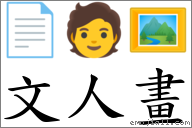 文人畫 對應Emoji 📄 🧑 🖼  的對照PNG圖片