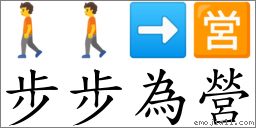 步步為營 對應Emoji 🚶 🚶 ➡ 🈺  的對照PNG圖片