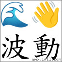 波动 对应Emoji 🌊 👋  的对照PNG图片