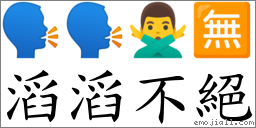 滔滔不絕 對應Emoji 🗣 🗣 🙅‍♂️ 🈚  的對照PNG圖片