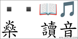 燊 讀音 對應Emoji 📖 🎵 的對照PNG圖片